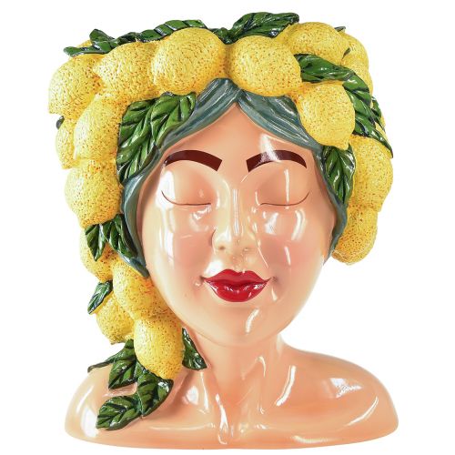 Article Cache-pot buste femme citron décoration Méditerranée H29cm