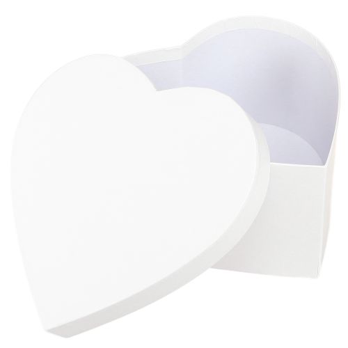 Coffret cadeau coeur boîte coeur en papier blanc 18×18cm H10cm 2pcs