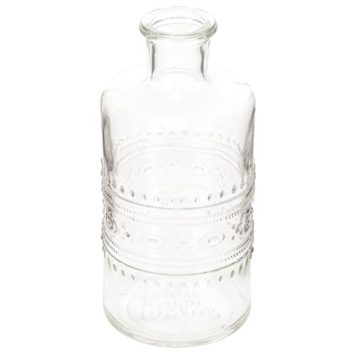 Article Bouteille en verre à motifs, cylindrique, transparente, vase décoratif, 15 cm, lot de 6