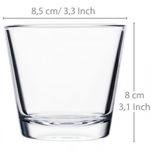 Article Vase en verre clair Ø8.5cm H8cm 6pcs