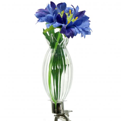 Floristik24 Vase en verre avec clip H9cm Ø3,5cm