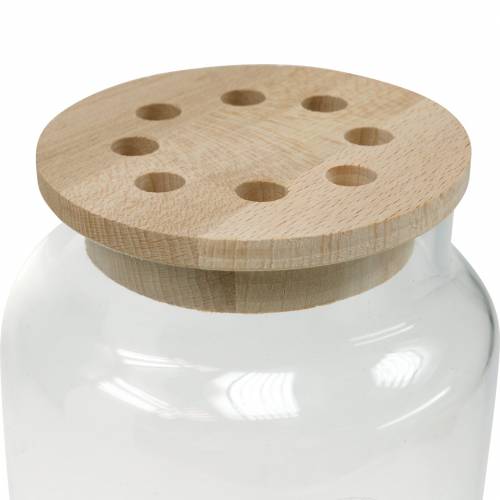 Floristik24 Vase en verre avec couvercle Vase décoratif avec couvercle perforé Disposer les fleurs