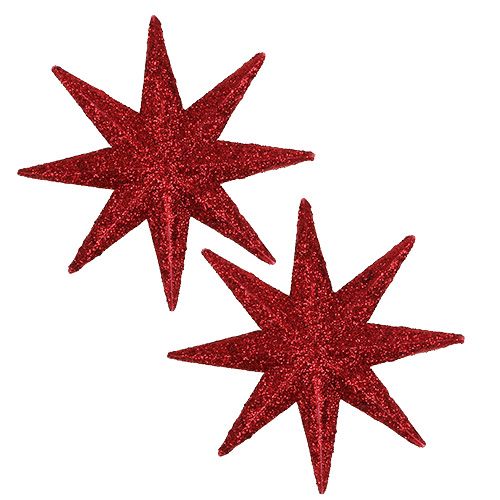 Etoile scintillante rouge Ø10cm 12pcs