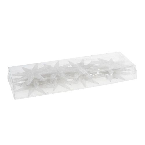 Article Étoile scintillante blanc 10cm 12 pcs