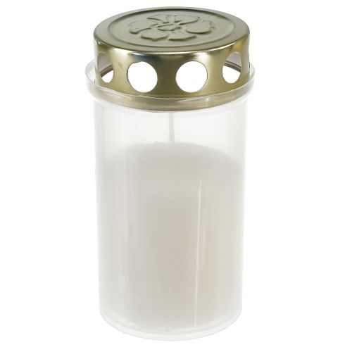 Article Bougies funéraires or blanc Ø5,5cm H11,5cm 24 heures 12 pcs