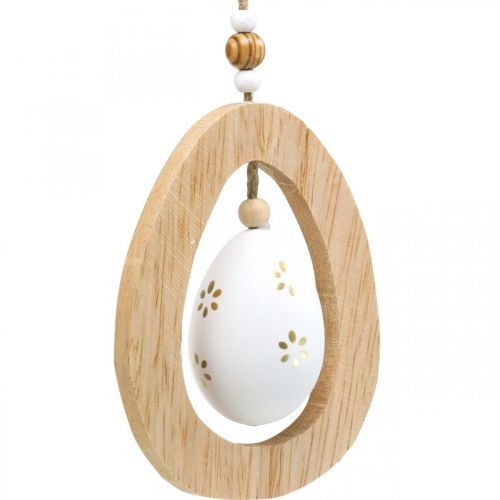 Article Oeuf de Pâques à suspendre avec motif oeufs Décoration de Pâques H12cm 3pcs