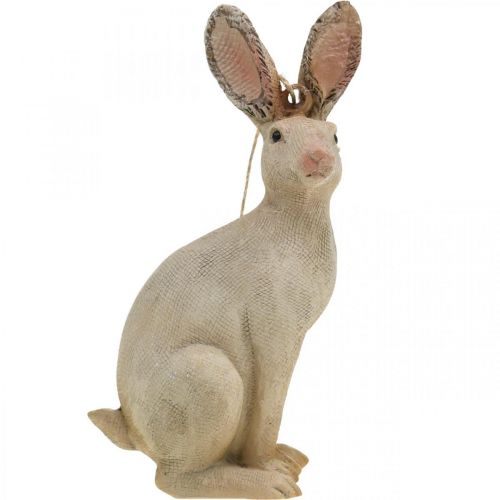 Article Figurine lapin de Pâques à suspendre décoration de Pâques polyrésine H9,5cm 4pcs