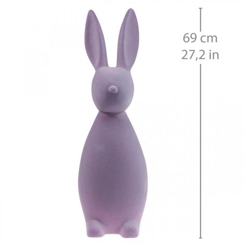 Article Déco Lapin Déco Lapin de Pâques Floqué Lilas Violet H69cm