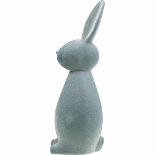 Lapin décoratif gris floqué 47cm Lapin de Pâques