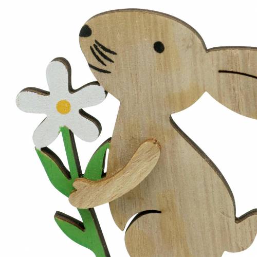 Article Bouchon de fleur lapin en bois 9cm 12 pcs