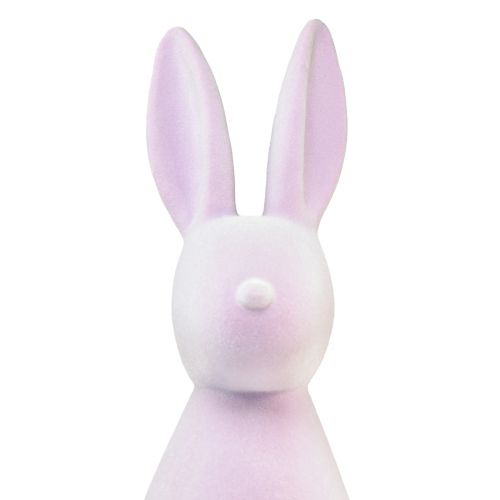 Article Lapin de Pâques lapin décoratif debout floqué lilas violet H47cm