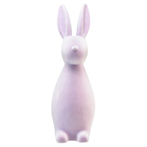 Article Lapin de Pâques lapin décoratif debout floqué lilas violet H47cm