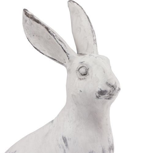 Floristik24 Lapin assis décoration pierre artificielle blanc gris H27,5cm