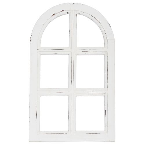 Décoration en bois shabby chic cadre de fenêtre décoratif bois blanc 29,5×48cm