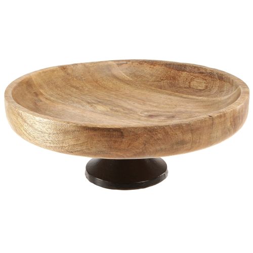 Floristik24 Bol en bois avec pied bol décoratif bois naturel noir Ø25cm