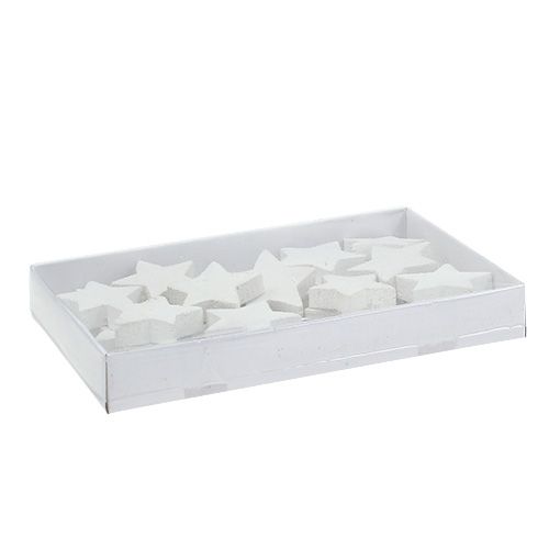 Floristik24 Étoiles en bois 5cm blanc 16 pcs