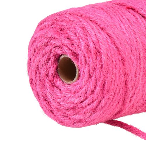 Article Cordon de ruban de jute ruban décoratif jute fuchsia Ø4mm 100m