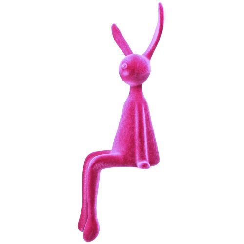 Article Lapin de Pâques assis pour bord d'étagère Fuchsia 56cm