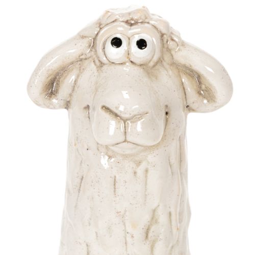 Article Figurine de mouton en céramique, mouton assis, pour Pâques et décoration toute l'année, 18 cm, lot de 3