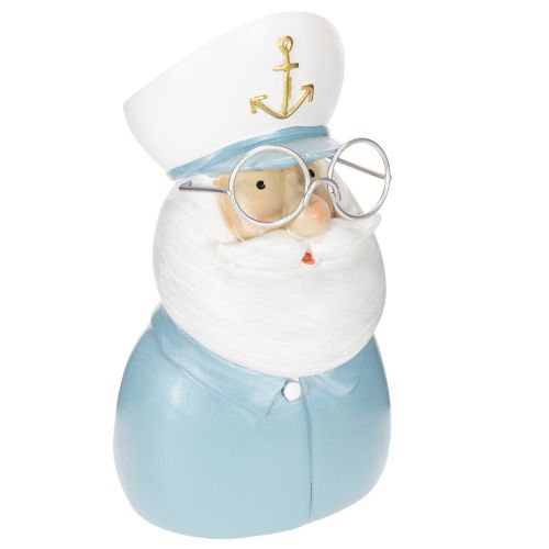 Article Figurine de capitaine, décor maritime avec lunettes et chapeau, 16 cm