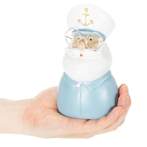 Article Figurine de capitaine, décor maritime avec lunettes et chapeau, 16 cm