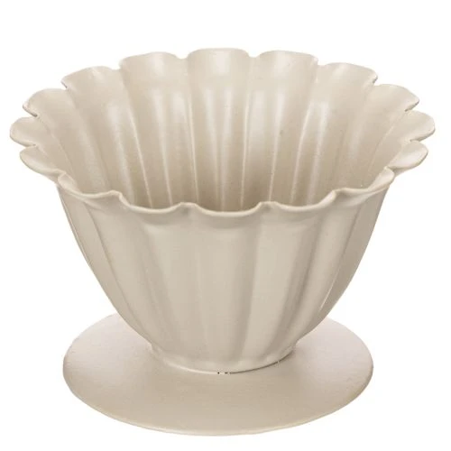 Article Bol, gobelet, calice de fleur, décor couleur crème, 9 cm