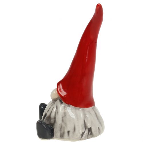 Floristik24 Figurine en céramique gnome 8,5 cm rouge, blanc 1p