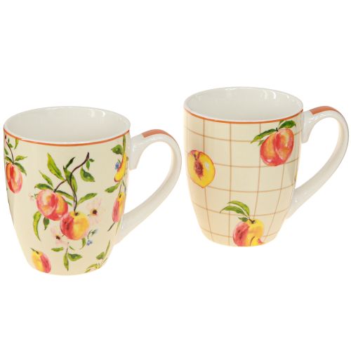 Tasse en céramique mug pêches décoration céramique H10,5cm 2pcs