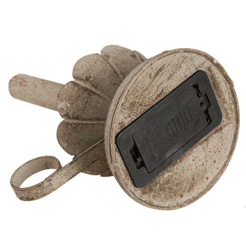 Article Bougeoir antique avec bougie LED en métal lumière chaude H22cm