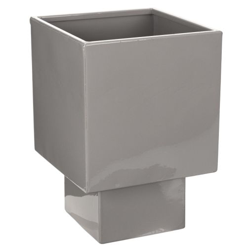 Article Pot de fleurs cubique gris avec socle pour une décoration moderne, 22 cm