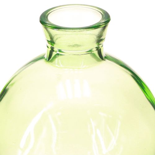 Article Petits vases en verre, mini vases bulbeux, verts, Ø7,5cm, H9cm, 6 pièces