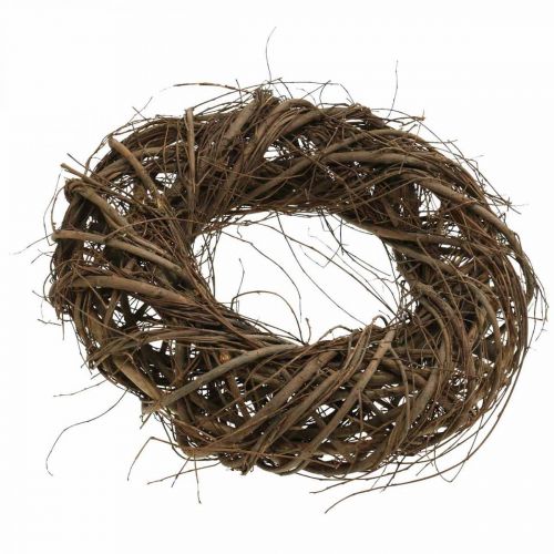 Article Couronne décorative Ø30cm branches et pampres Branches d&#39;orme tressées nature