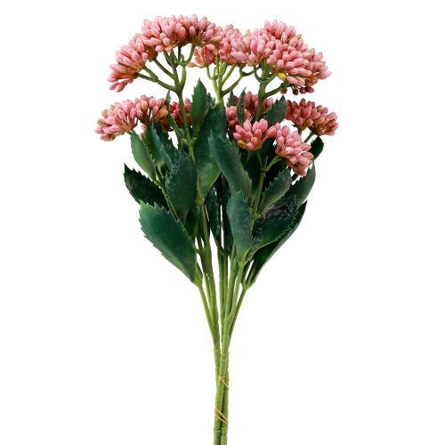 Poule grasse artificielle Sedum Stonecrop floraison rose 47cm 3pcs