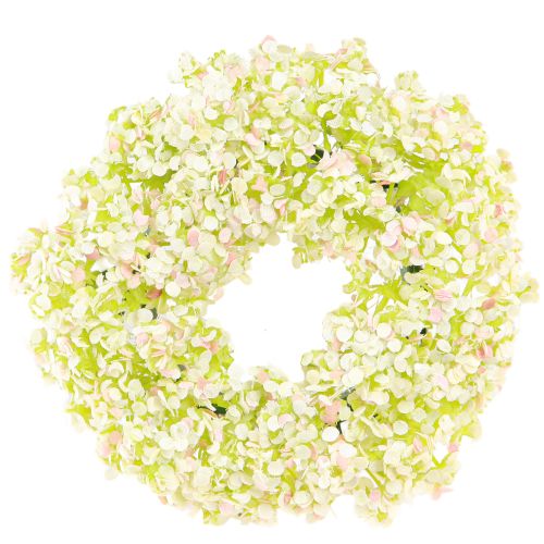 Couronne de fleurs artificielles mini décoration de table blanc rose Ø12cm 6 pcs