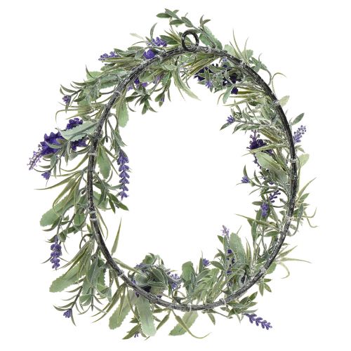 Article Couronne de fleurs artificielles lavande Couronne de lavande méditerranéenne Ø35cm 2pcs