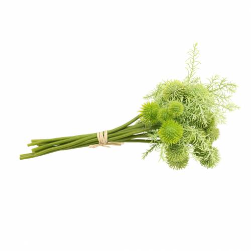 Article Chardon boule en bouquet artificiel vert assorti 34cm 10 pcs