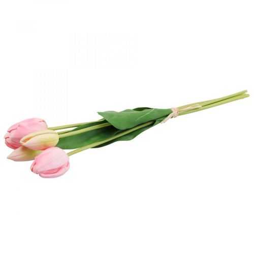 Article Fleurs artificielles tulipe rose, fleur printanière 48cm bouquet de 5