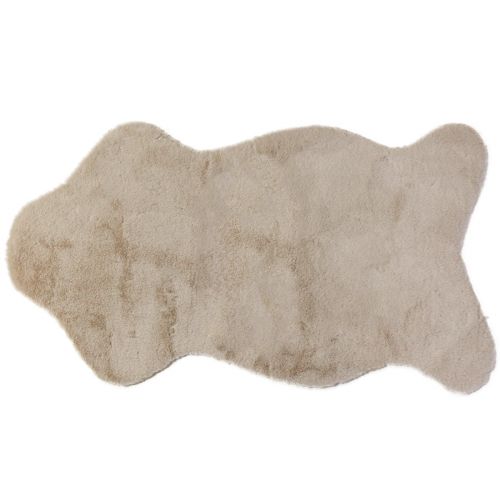 Floristik24 Chemin de table décoratif en fausse fourrure, tapis en fourrure beige 50 × 90 cm