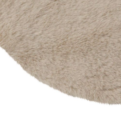 Article Chemin de table rond décoratif en fausse fourrure, tapis en fourrure beige Ø38cm