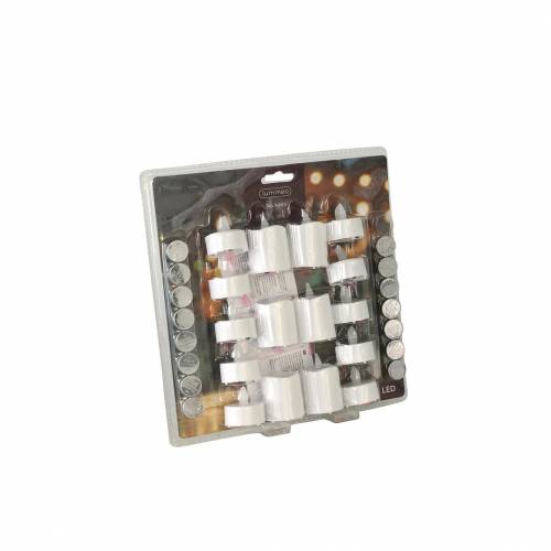 Article Bougies chauffe-plat LED effet flamme blanc chaud lot de 16 piles assorties 32