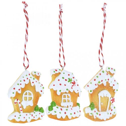 Article Crispy house Décorations pour sapin de Noël maison en pain d&#39;épices H9cm 3 pcs