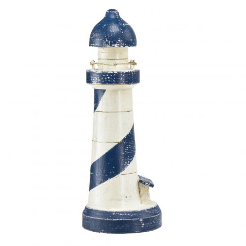 Article Décoration de table Phare Maritime bleu blanc Ø10,5cm H28,5cm