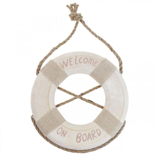 Floristik24 Déco Maritime Bouée Déco "Bienvenue à Bord" Ø22cm