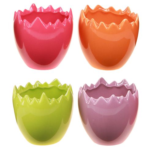 Mini Pot de Fleur Oeuf de Pâques Oeufs Colorés Vases Pastel 8.5cm 4 pcs