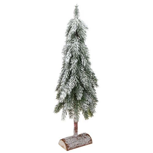 Article Mini sapin de Noël enneigé vert blanc avec socle H60cm