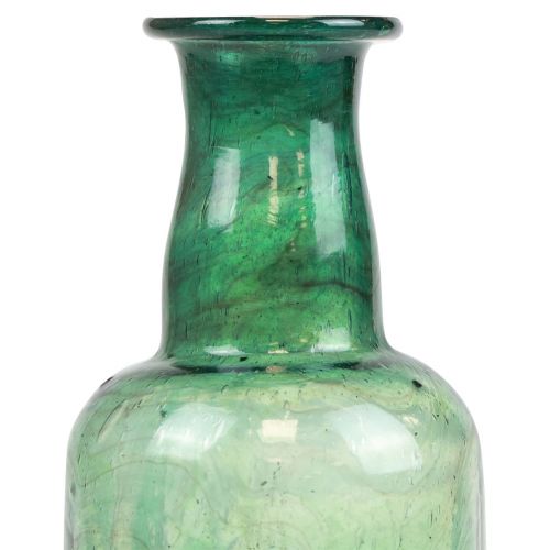 Article Mini vase bouteille en verre vase à fleurs vert Ø6cm H17cm