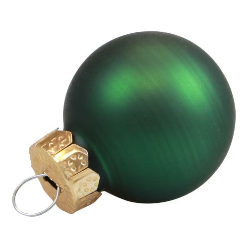 Article Mini boules de Noël verre vert brillant/mat Ø2,5cm 20 pcs