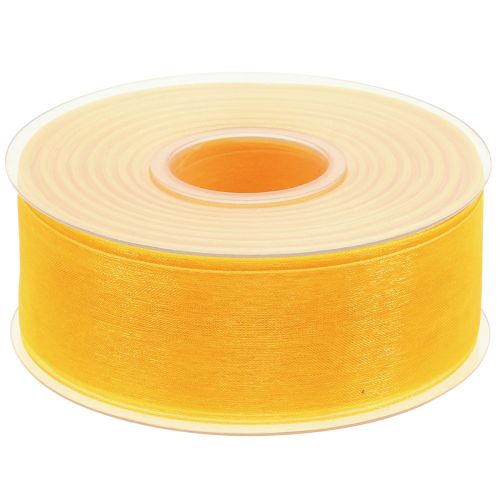 Article Ruban organza ruban cadeau ruban jaune lisière 40mm 50m