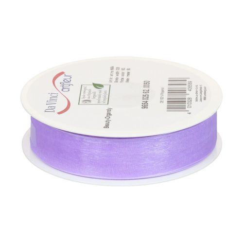 Article Ruban organza avec lisière 2,5cm 50m violet moyen