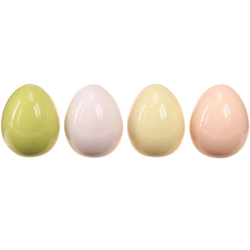 Oeufs de Pâques oeufs en céramique décoration pastel brillant 5×6cm 8 pcs